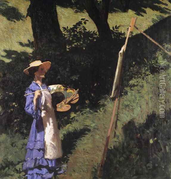 The Woman Painter 1903 Oil Painting - Karoly Ferenczy