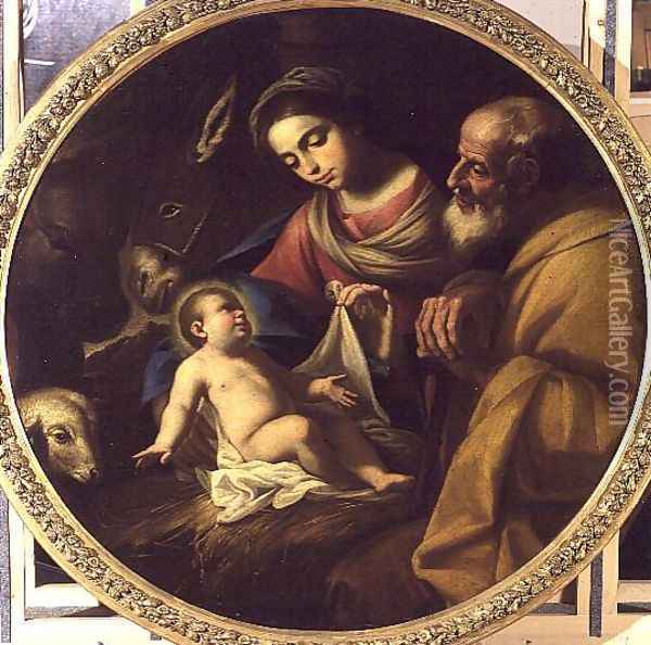 Holy Family Oil Painting - Andrea Vaccaro