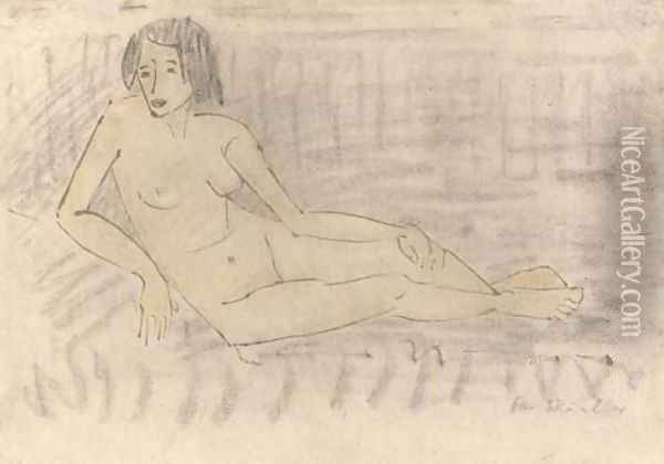 Liegender Akt Oil Painting - Otto Mueller