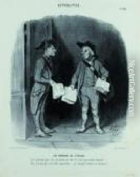 Les Journaux Bienfaisans Oil Painting - Honore Daumier