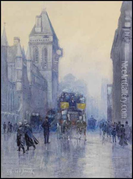 Law Courts - Strand Oil Painting - Frederic Marlett Bell-Smith