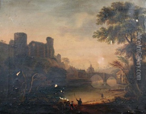 View Of Barnard Castle Oil Painting - James Miller