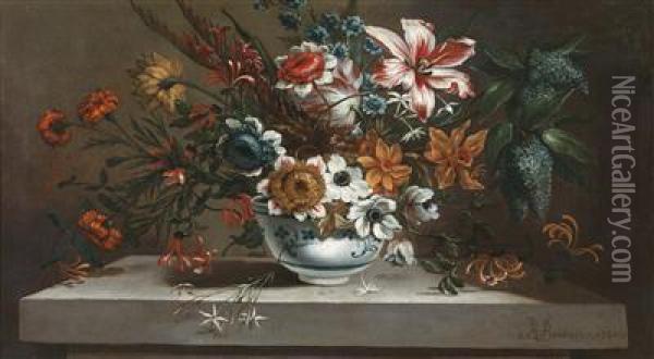 Floral Still Life With Daffodils Oil Painting - Johann Baptiste Bouttats