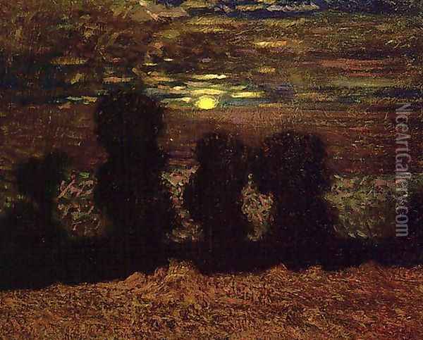 Moonlight Harvest Oil Painting - James Edward Hervey MacDonald