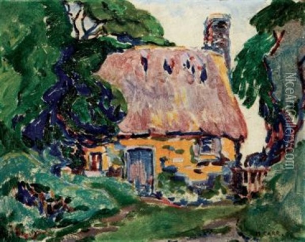 Brittany Cottage Oil Painting - Emily Carr