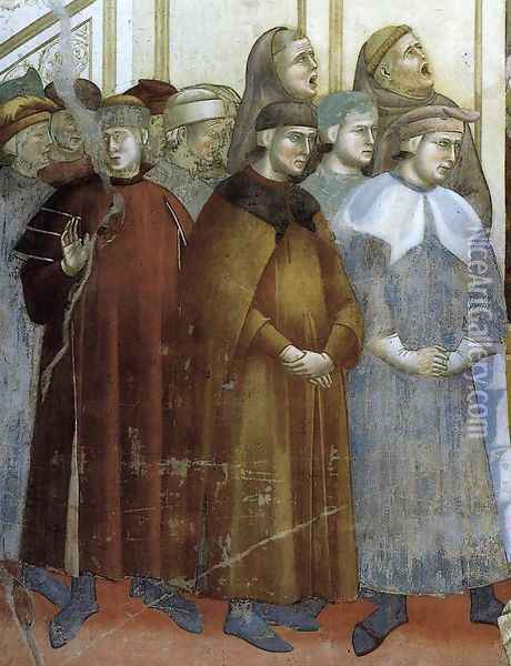 Legend of St Francis- 13. Institution of the Crib at Greccio (detail) 1297-1300 Oil Painting - Giotto Di Bondone