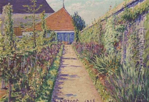 L'allee Fleurie, 1906 Oil Painting - Gustave Camille Gaston Cariot