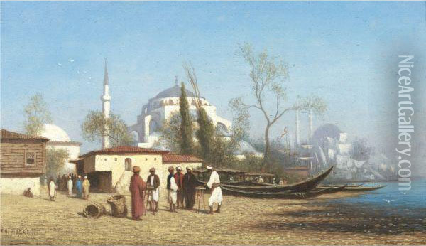 Tophane, Constantinople Oil Painting - Charles Theodore Frere