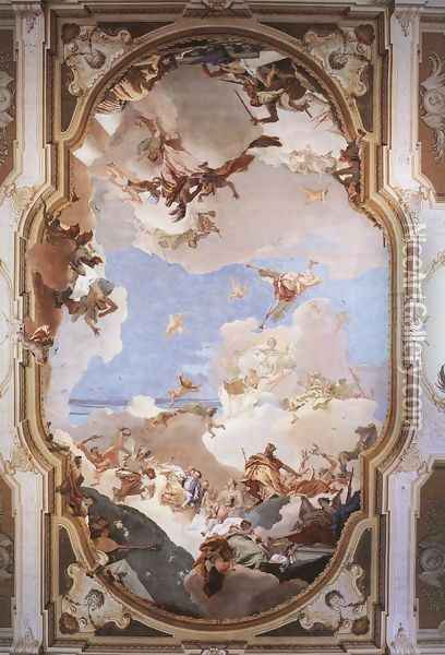 The Apotheosis of the Pisani Family Oil Painting - Giovanni Battista Tiepolo