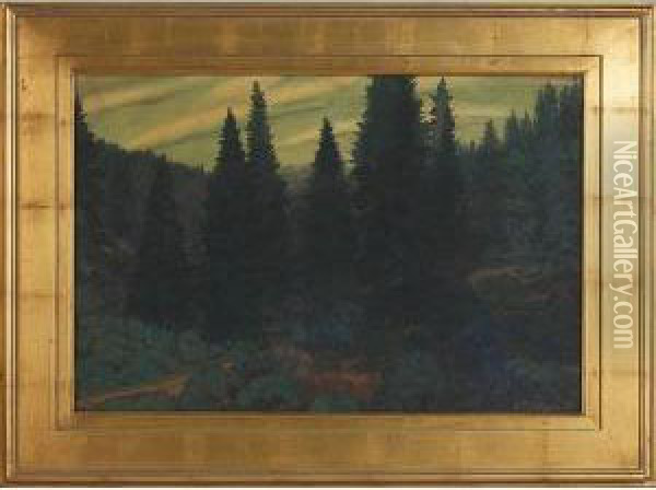 Among The Fir Trees Oil Painting - Everett Lloyd Bryant