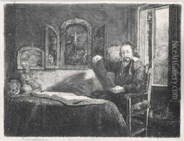 - Abraham Francen, Apothecary 2,000-2,500 Gbp Oil Painting - Rembrandt Van Rijn