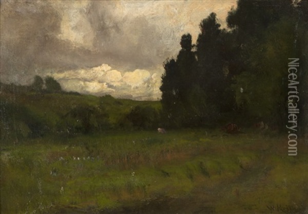 Landscape With Stormy Sky Oil Painting - William Keith
