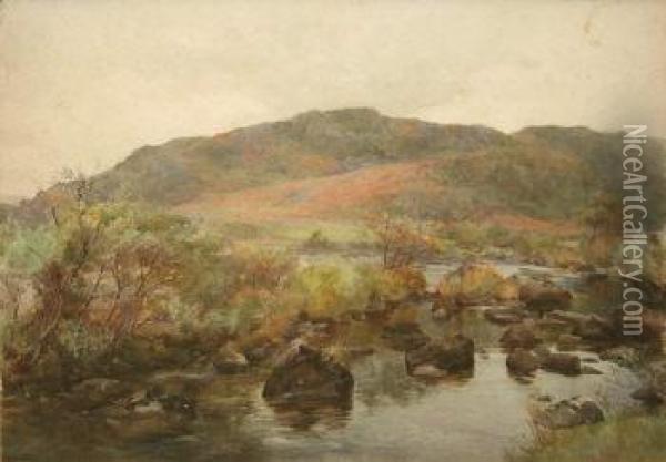 A Rocky Stream Oil Painting - Mildred Anne Butler