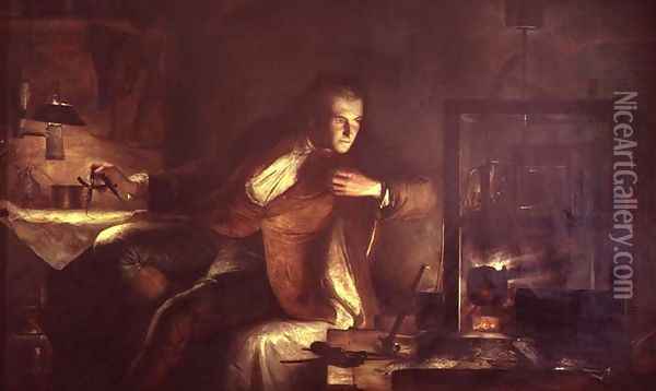 James Watt 1736-1819 in his Laboratory Oil Painting - Sir Joshua Reynolds