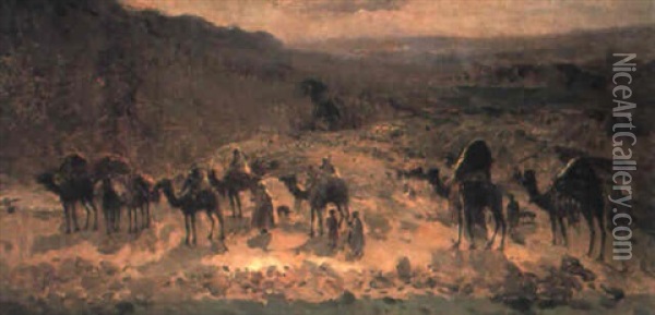 Caravana De Camellos Oil Painting - Jose Navarro Llorens