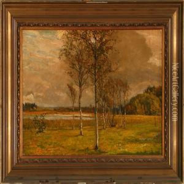 Landskab Ved Gurre So Oil Painting - Gerhard Lichtenberg Blom