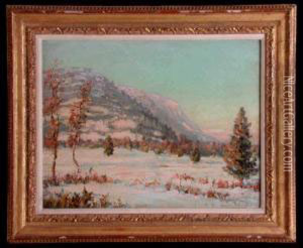 A Winter Landscape Oil Painting - Walter Koeniger
