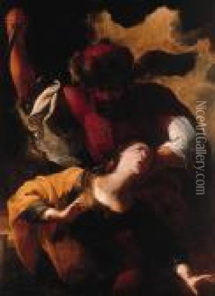 The Martyrdom Of Saint Barbara Oil Painting - Michele Ragolia
