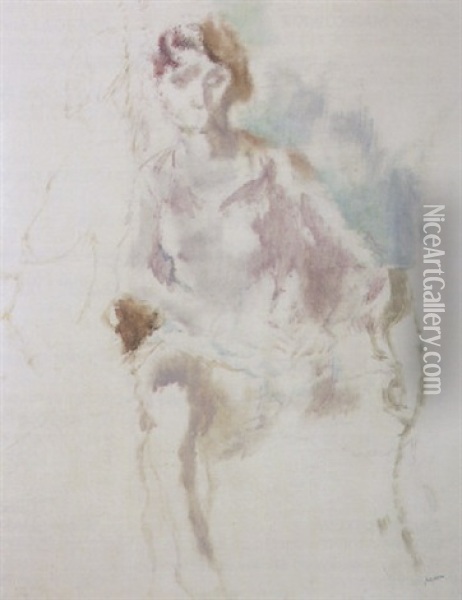 Jeune Danseuse Assise Oil Painting - Jules Pascin