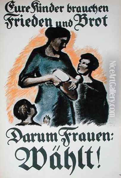 Poster urging women to vote in the German election Oil Painting - Martha Jaeger