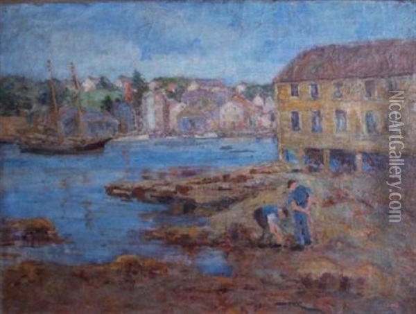 Workers By The Port Oil Painting - Althea Hill Platt