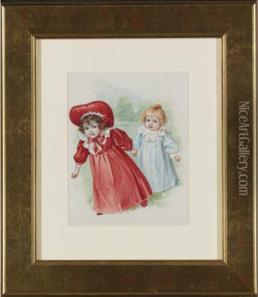 Two Children Oil Painting - Maud Humphrey