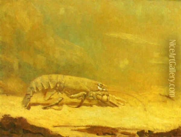 A Groping Lobster Oil Painting - Gerrit Willem Dijsselhof