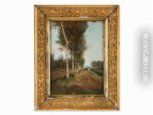 Birch Landscape Oil Painting - Paul Unbereit