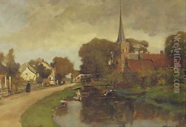The church at Kortenhoef Oil Painting - Jan Hillebrand Wijsmuller