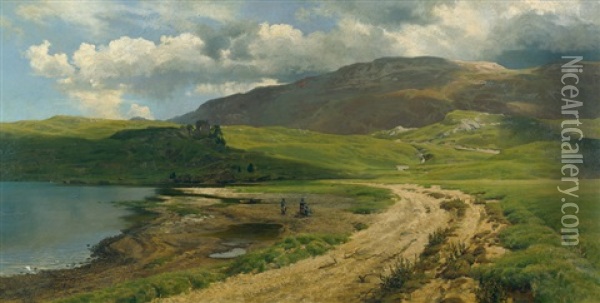Gewitterstimmung Am Loch Assynt Im Schottischen Hochland Oil Painting - Carl Cowen Schirm