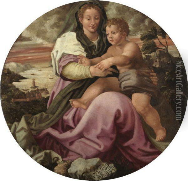 Virgin And Child Oil Painting - Constantini De Servi