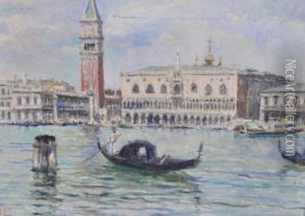 Venetian Scene Oil Painting - Vittore Zanetti Zilla