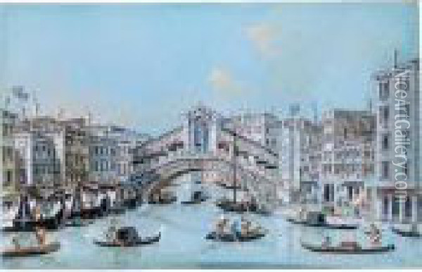 A View Of The Rialto Oil Painting - Giacomo Guardi