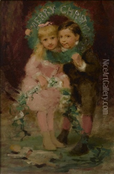 Oscar And Mabel Oil Painting - John George Brown