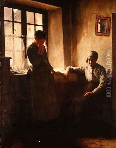 A Confession Oil Painting - William Tom Warrener