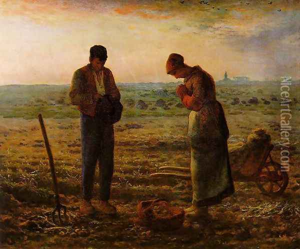 The Angelus, 1857-59 Oil Painting - Jean-Francois Millet