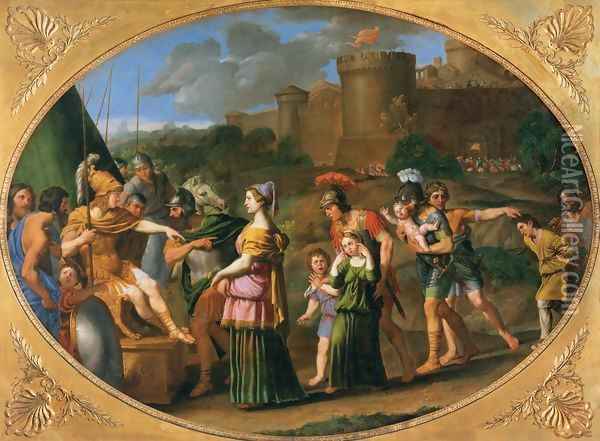 Timoclea Captive Brought before Alexander Oil Painting - Domenico Zampieri (Domenichino)