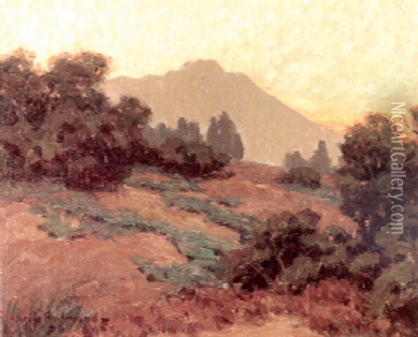 Twilight, Belvedere, California (mt. Tamalpais At Sunset) Oil Painting - Granville S. Redmond
