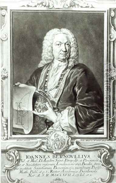 Portrait of Jean Bernoulli 1667-1748 Oil Painting - Johann Rudolph the Elder Huber
