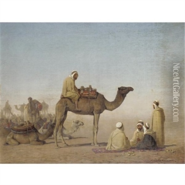 An Arab Encampment Oil Painting - Henrik August Ankarcrona
