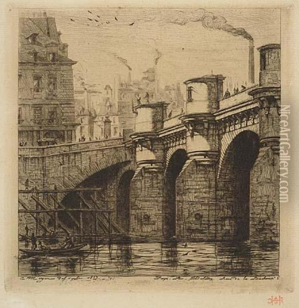 Le Pont-neuf Oil Painting - Charles Meryon