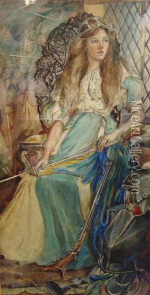 Medieval Maiden Oil Painting - Richard Dadd