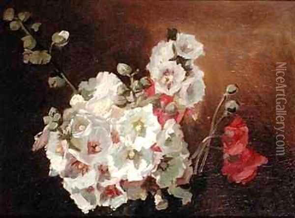 Flower Study Oil Painting - Ignace Henri Jean Fantin-Latour