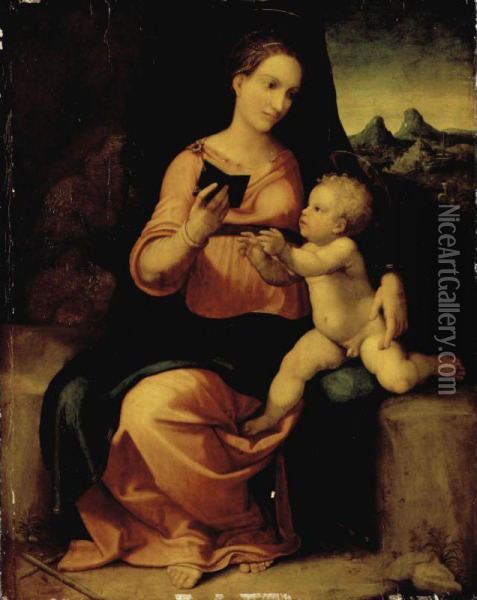 Madonna And Child Oil Painting - Nannoccio Capassini