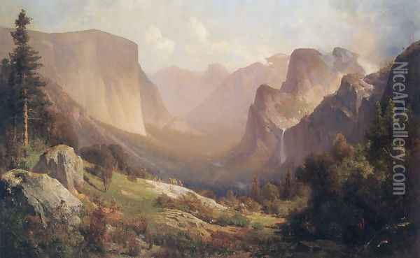 View of Yosemite Valley Oil Painting - Thomas Hill