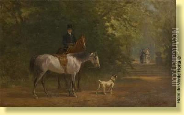 En L'attente De La Cavalerie Oil Painting - Francois Duyck