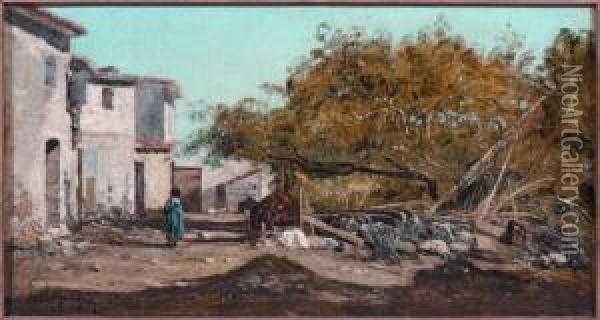 Le Hameau De La Mede, Environs De Martigues Oil Painting - Paul-Camille Guigou