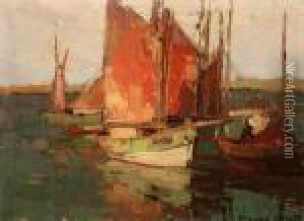 Breton Sails Oil Painting - Edgar Alwin Payne
