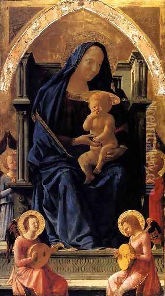 Madonna with Child and Angels Oil Painting - Masaccio (Tommaso di Giovanni)