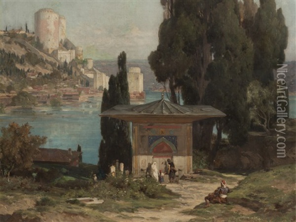 Rumelische Festung Am Bosporus Oil Painting - Jules (Joseph Augustin) Laurens